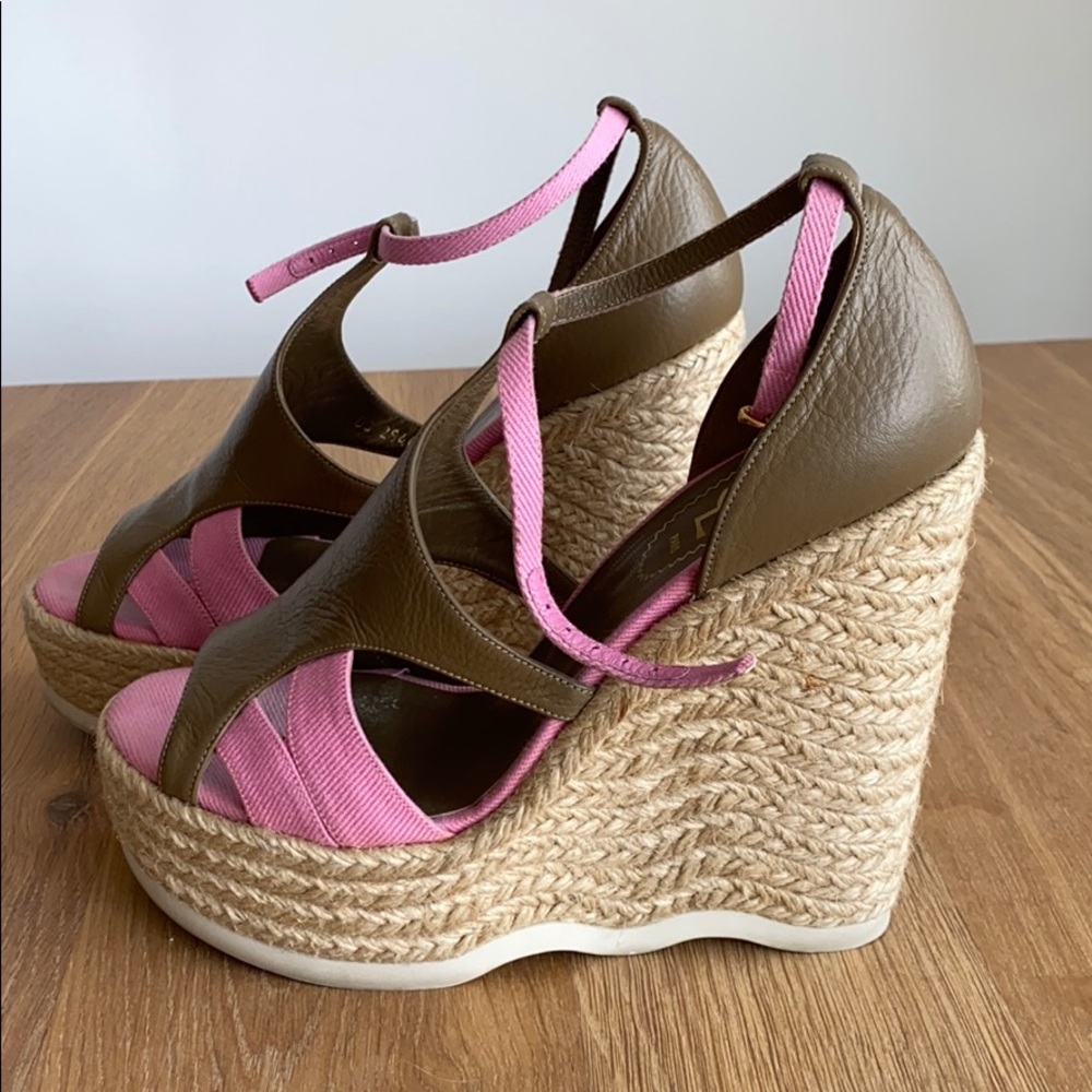 Yves Saint Laurent Platform Shoes - Pink Brown YSL